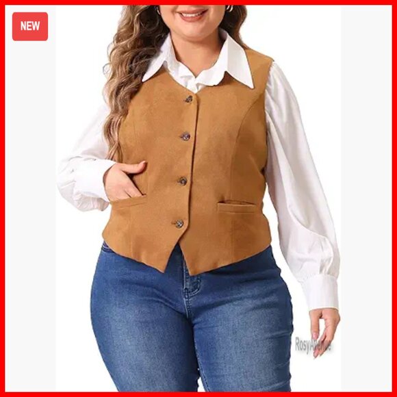 Plus Size Tailored V-Neck Vest Fully Lined 4 Button Business Waistcoat